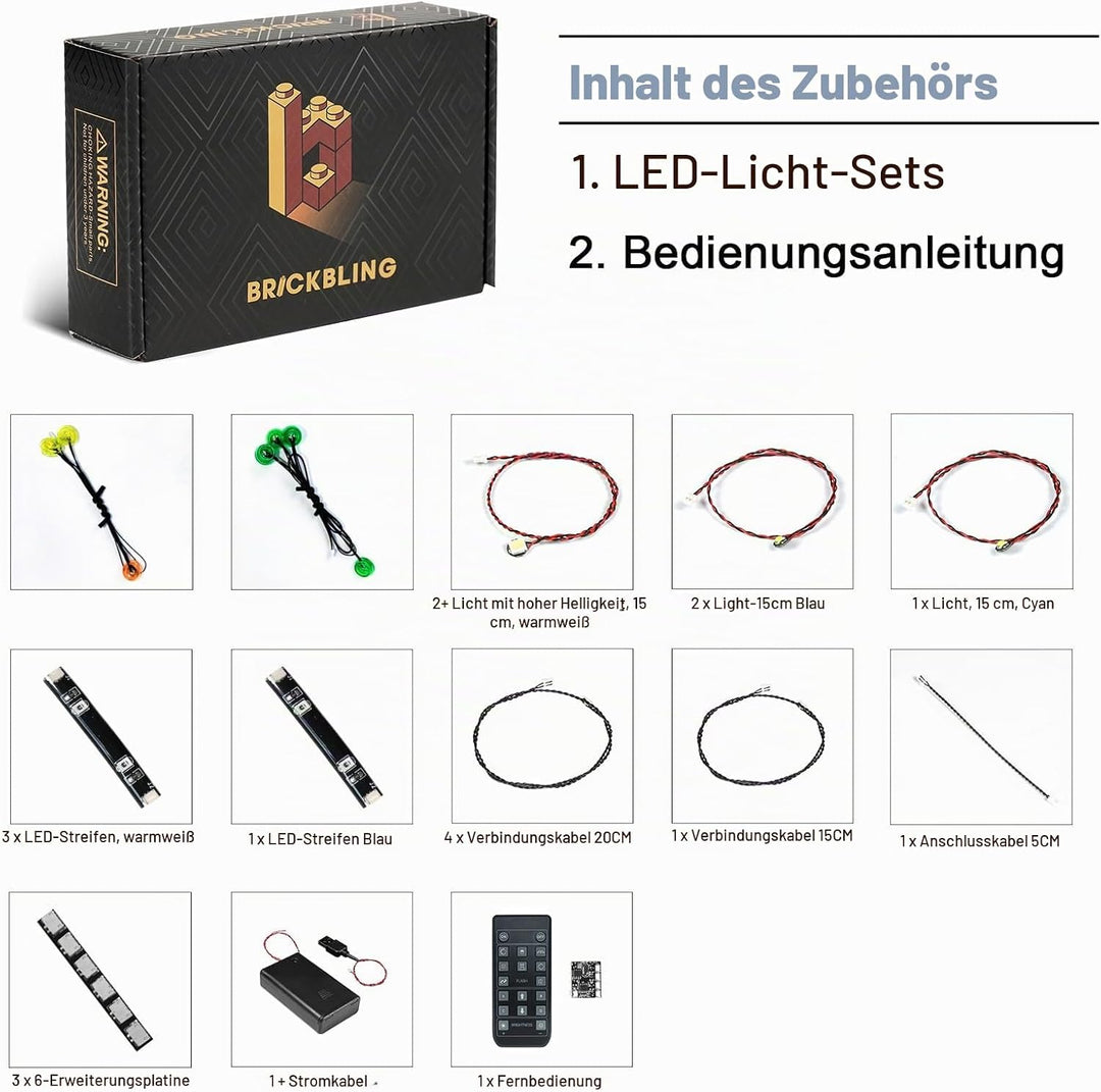 BrickBling Fernbedienung Licht-Kit Kompatibel mit Lego 10359 Fountain Garden (Kein Modell), Led Bele