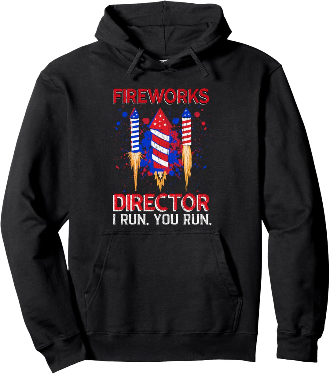 Lustig, ich laufe, du läufst Feuerwerksdirektor am 4. Juli Pullover Hoodie