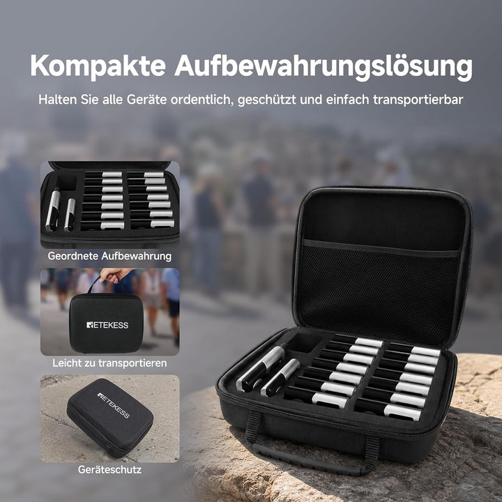 Retekess T130U Audio Tour Guide System Set, Reiseleitersystem(1-15) | 200 m, 40 Stunden, 16 USB Lade