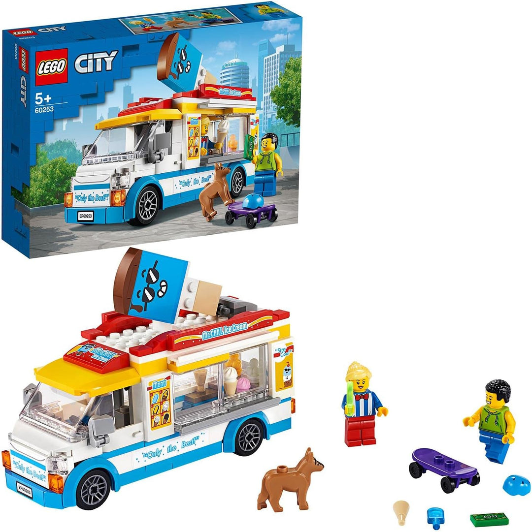 LEGO 60253 City Great Vehicles Eiswagen, Kreatives Spielzeug Mit Skater- Und Hundefigur, Geschenk Fü
