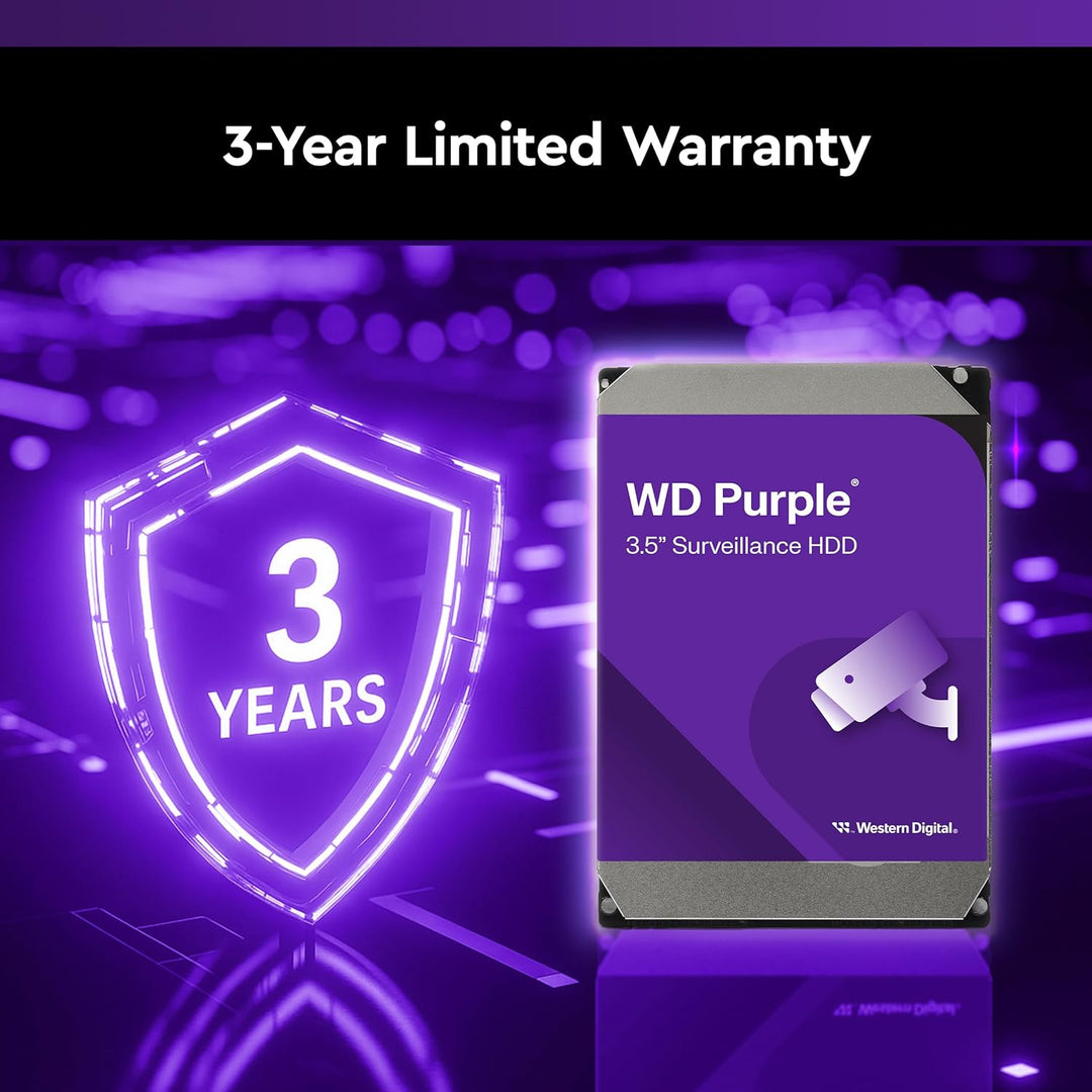 WD Purple interne Festplatte 2 TB (3,5 Zoll, Festplatte für Überwachungskamera, AllFrame-Technologie