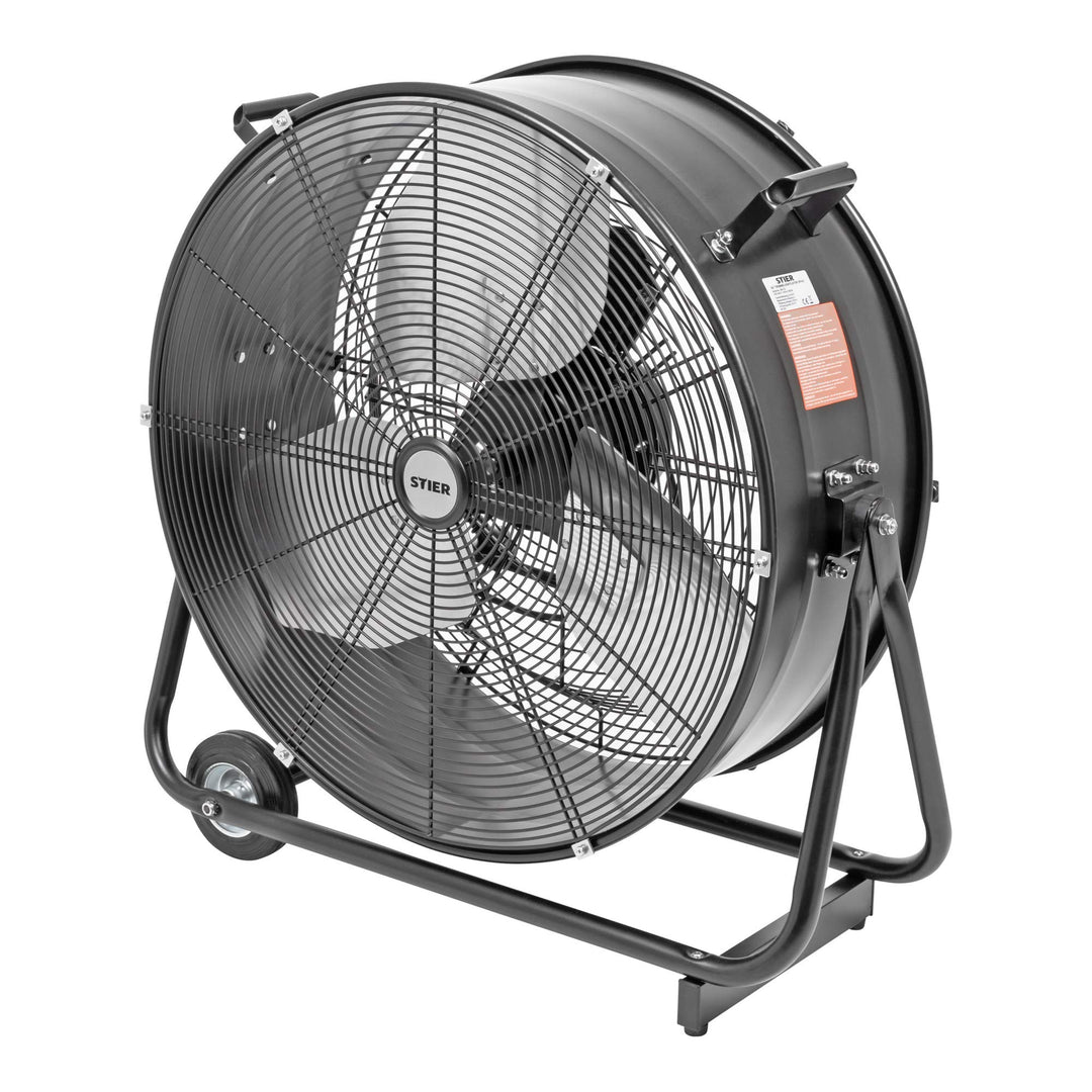 STIER Trommelventilator Bodenventilator, fahrbar, 330W, Ø600mm, Windmaschine, Industrieventilator, H