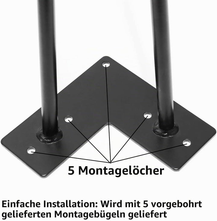 Signstek Tischbeine Möbelfüsse Metall Hairpin Legs Zwei-Stange Haarnadel Tischbeine 70cm/28’’ für Co