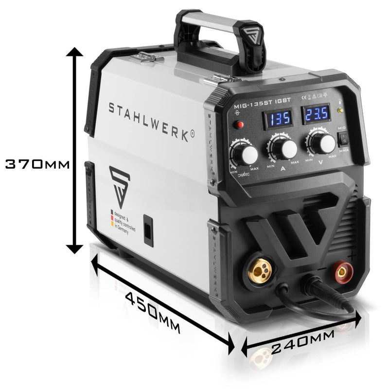 STAHLWERK MIG MAG 135 ST IGBT - MIG MAG Schutzgas Schweissgerät mit 135 Ampere, FLUX Fülldraht geeig