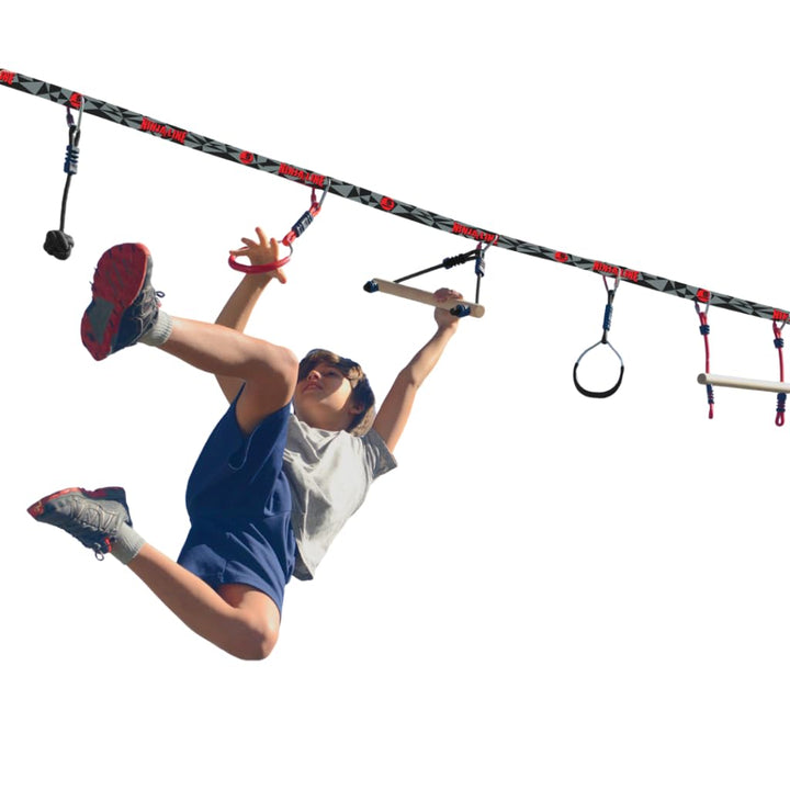Slackers Ninja Line Starter Set – Outdoor Hangelparcours & Slackline für Kinder ab 5 Jahren – Komple