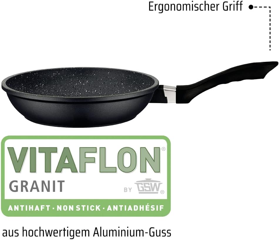 GSW Kochtopf- und Pfannenset Gourmet Granit – hochwertiges Set bestehend aus Töpfen und Pfanne, inkl