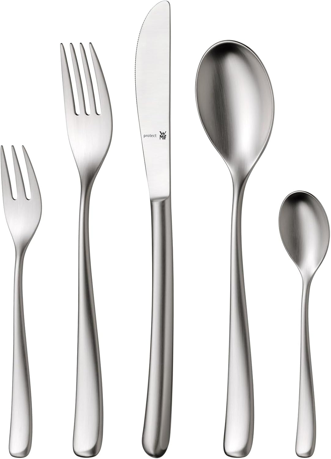 WMF Vision Besteck Set 12 Personen, 66 teilig, 60 Teile mit Servierbesteck, Hohlheftmesser, Cromarga