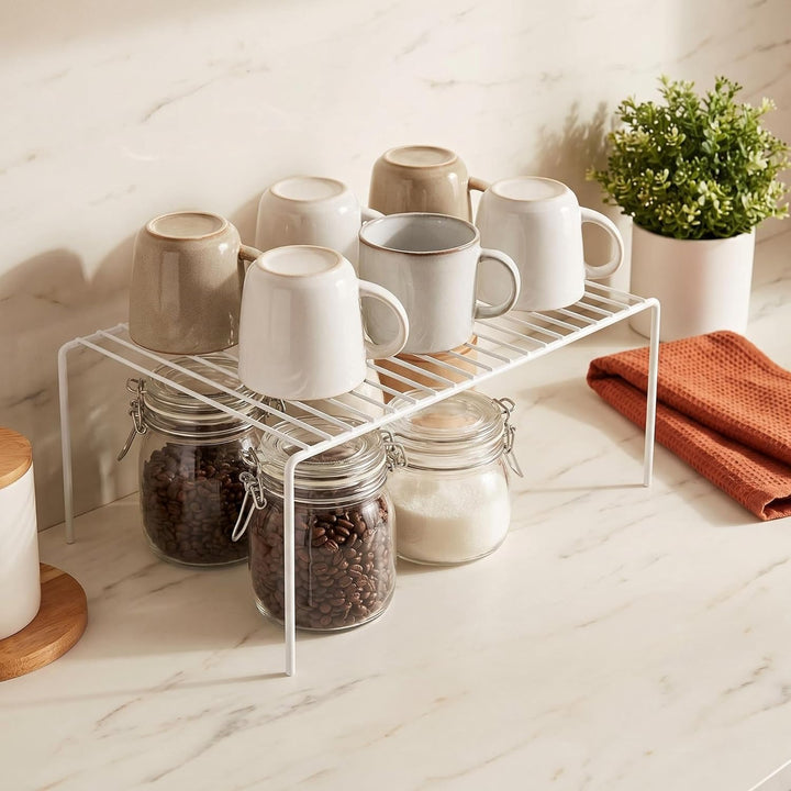 IPEGTOP Küche-Schrank-Organisator, Set von 4 grossen (40 x 24 cm) rostfreien Edelstahl-Gitternregale