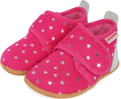 GIESSWEIN Kinderhausschuhe Salsach - Slim Fit Pantoffeln mit Funkelsternenmuster, Hausschuhe mit Kle