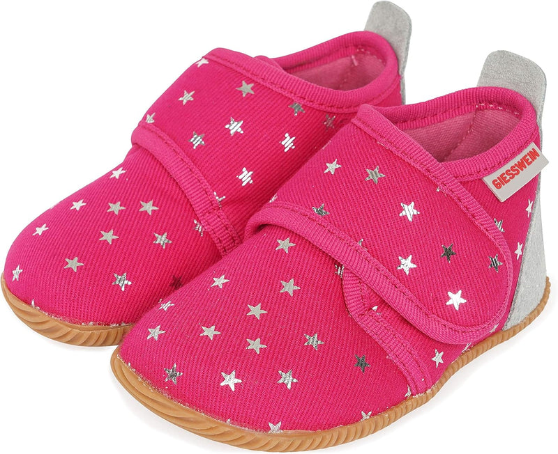 GIESSWEIN Kinderhausschuhe Salsach - Slim Fit Pantoffeln mit Funkelsternenmuster, Hausschuhe mit Kle