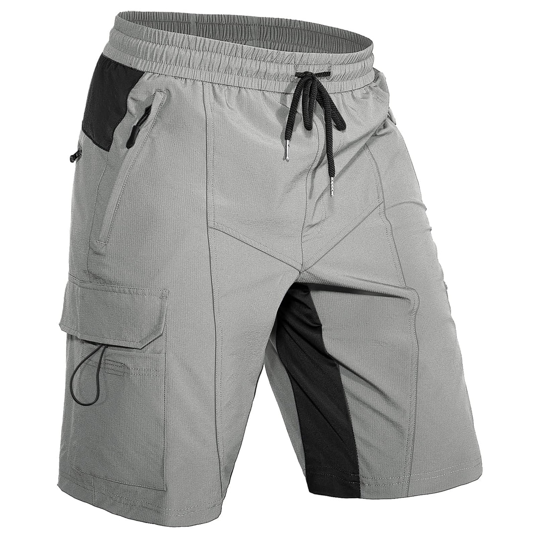 Hiauspor Wanderhose Herren Kurz MTB Hose Leichte Schnelltrocknend Cargo Bermuda Chino mit 5 Taschen