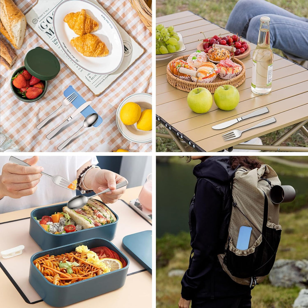 Besteck Set für 100 Person, 400er-Set Messer Gabel Löffel aus Edelstahl Spülmaschinenfestem für Küch