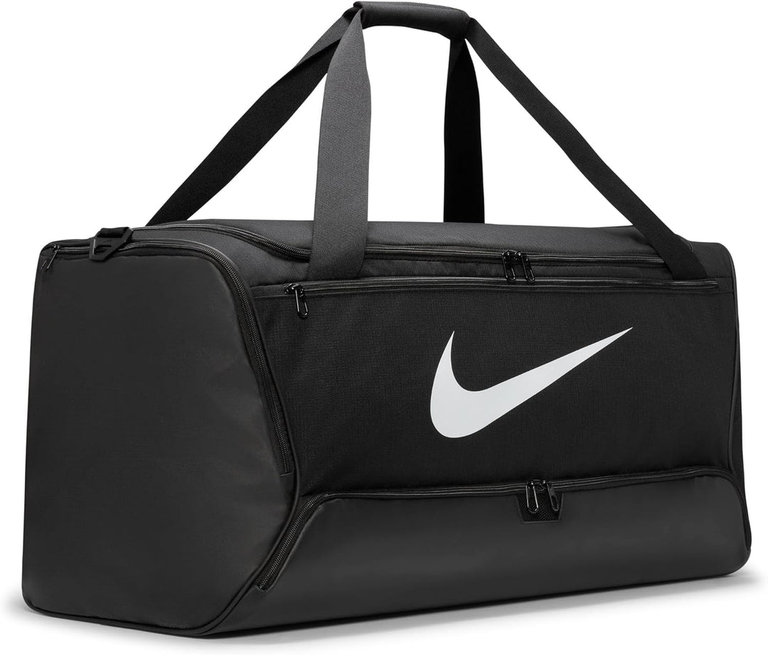 Nike Brasilia 9.5 Trainingstasche (Medium, 60 l), DH7710 Black/Black/White Einheitsgrösse, Black/Bla