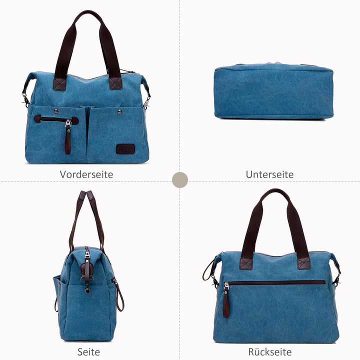 DIRRONA Mode Damen Canvas Handtasche Canvas Schultertasche Beiläufig Hobo Tasche Schule Einkaufen Mu