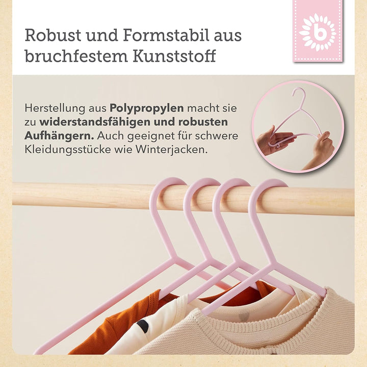 Bieco Kleiderbügel Kinder & Baby Organisator, Länge ca. 30 cm 32 Stück Rosa, 32 Stück Rosa