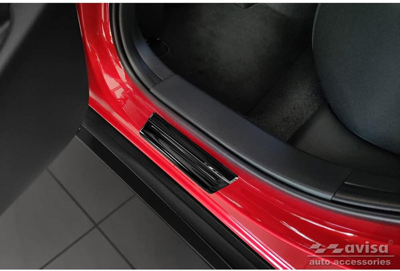 Black Inox door sill protectors compatible with Mazda CX-30 2019- &