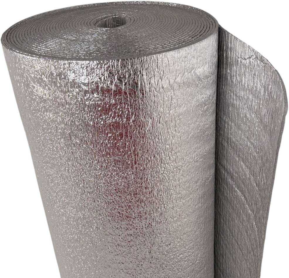 Alu Isoliermatte aus PE-Schaum 5mm - 1m x 1m Hitzeschutz &amp; Wärmedämmung für Fenster Für Haus, Wohnmo