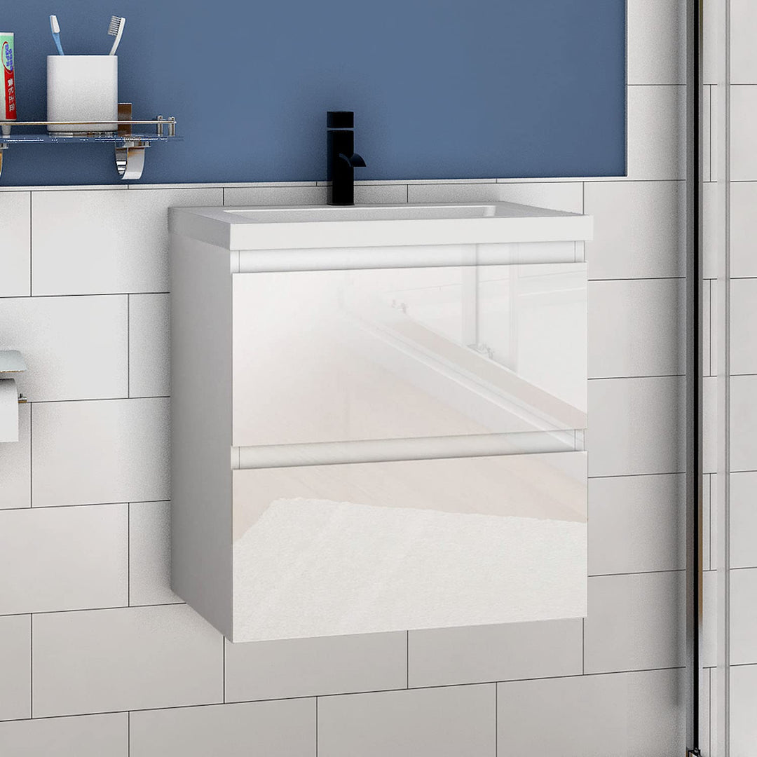 Aica Sanitär Badmöbel Set Hochglanz 50 cm Aalst Vormontieren Unterschrank Waschbecken Waschtisch Hoc