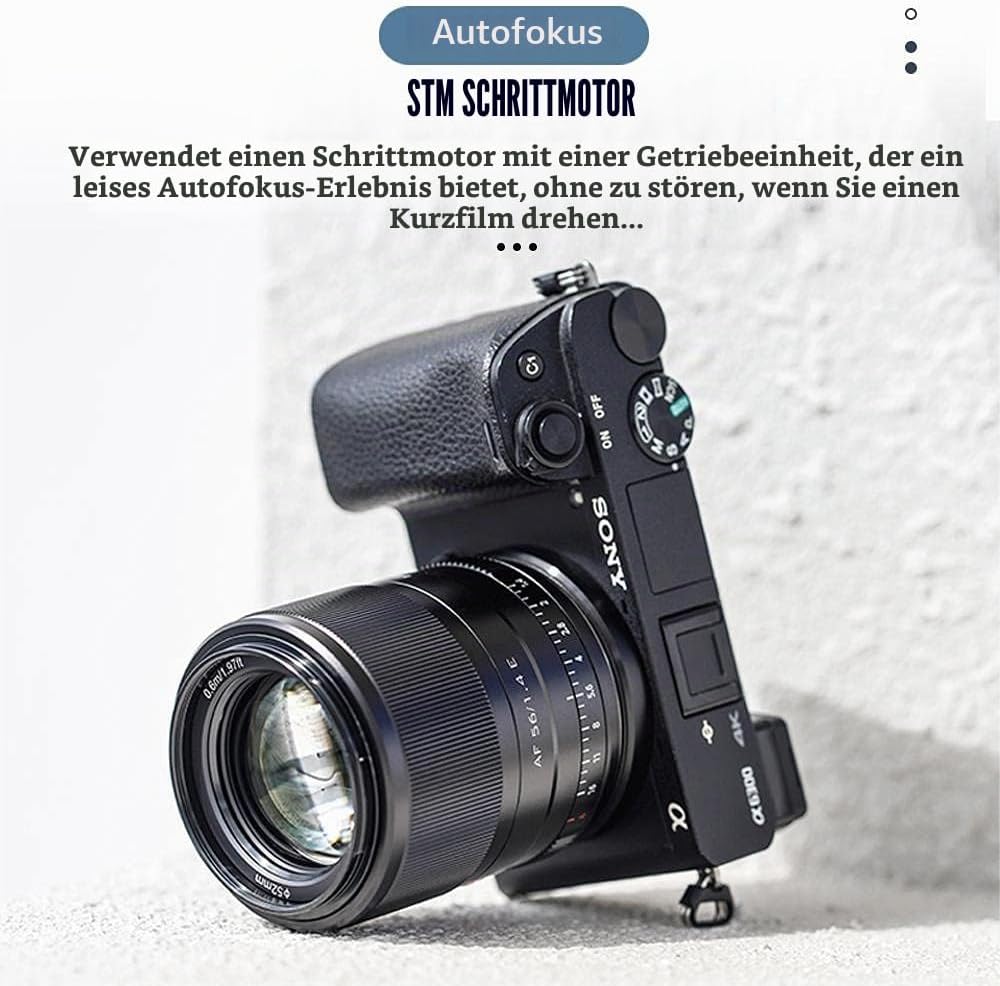 VILTROX 56mm F1.4 E Autofokus APS-C Augenfokus unterstützen Porträt Prime Objektiv für Sony E-Mount