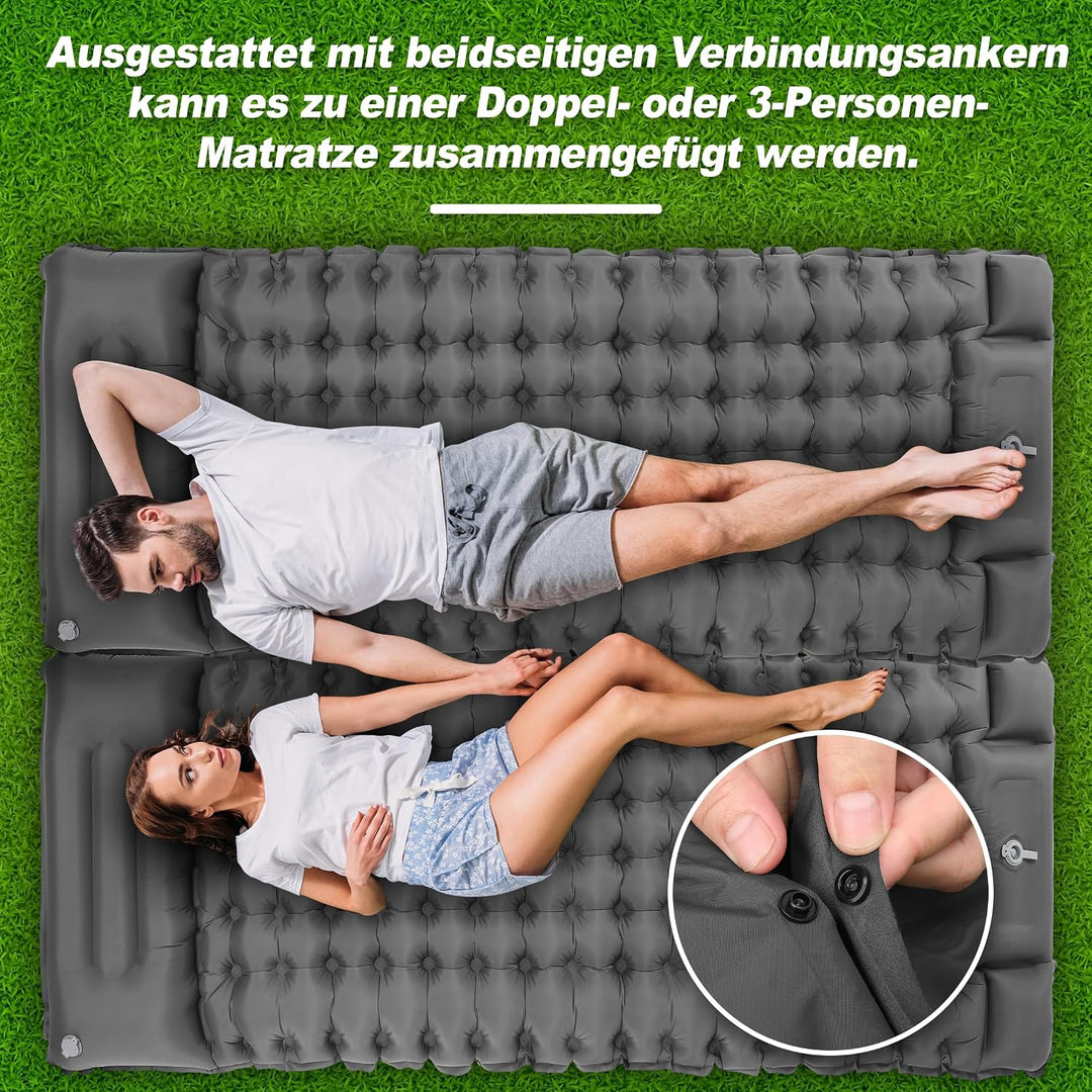 Aufblasbare Isomatte, Camping-Isomatte, Geeignet für Camping, Strand, Wandern, Eingebaute Fusspumpe,