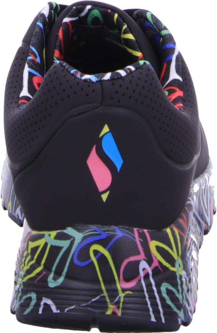 Skechers Mädchen Uno Lite Lovely Luv Sneaker 27 EU Black Synthetic Multi Trim, 27 EU Black Synthetic