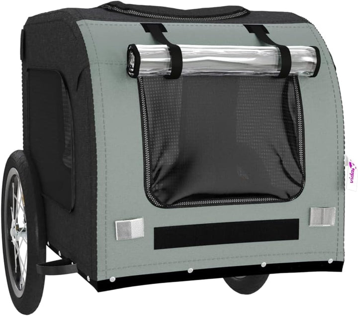 SKM Fahrradanhänger Hunde Schwarz und Grau Oxford-Gewebe und Eisen, Weight: 8.15 kg, 93832 Schwarz u