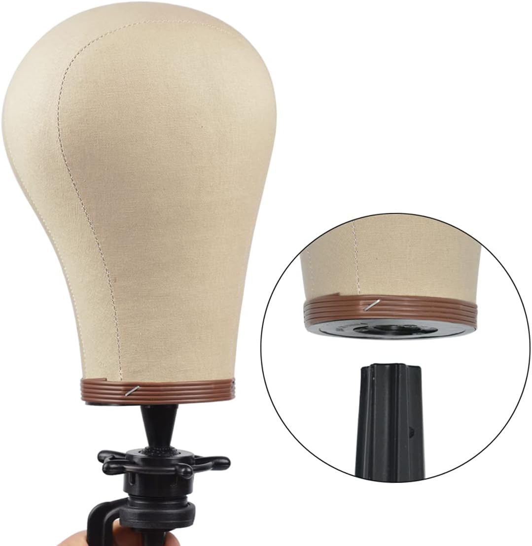 22 Zoll Perücke Kopf Kork Leinwand Block Kopf Perücke Display Styling Kopf Mannequin Kopf Mit Stand