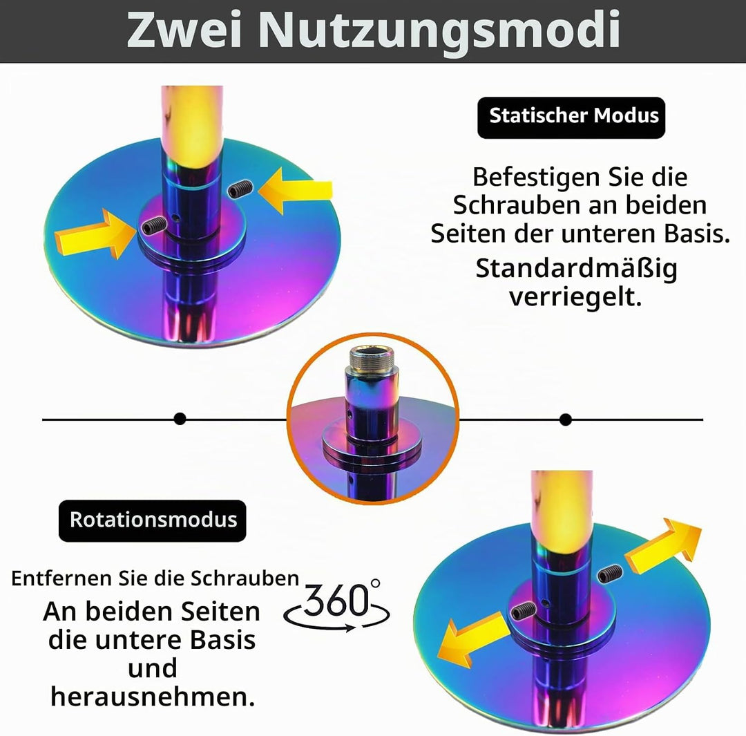 PRIOR FITNESS Permanente Tanzstange mit Fester Platte Tanzstange für Zuhause Tanzstange mit Deckenha