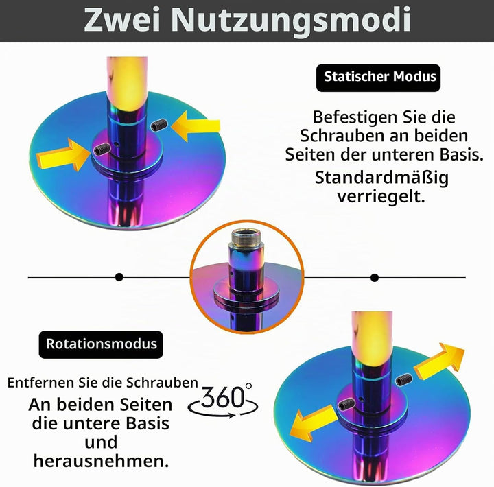 PRIOR FITNESS Permanente Tanzstange mit Fester Platte Tanzstange für Zuhause Tanzstange mit Deckenha