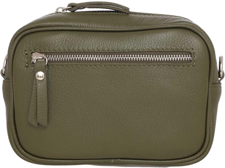 Zwillingsherz Umhängetasche mit Reissverschluss aus 100% Echtleder - Hochwertige Handtasche zum Umhä