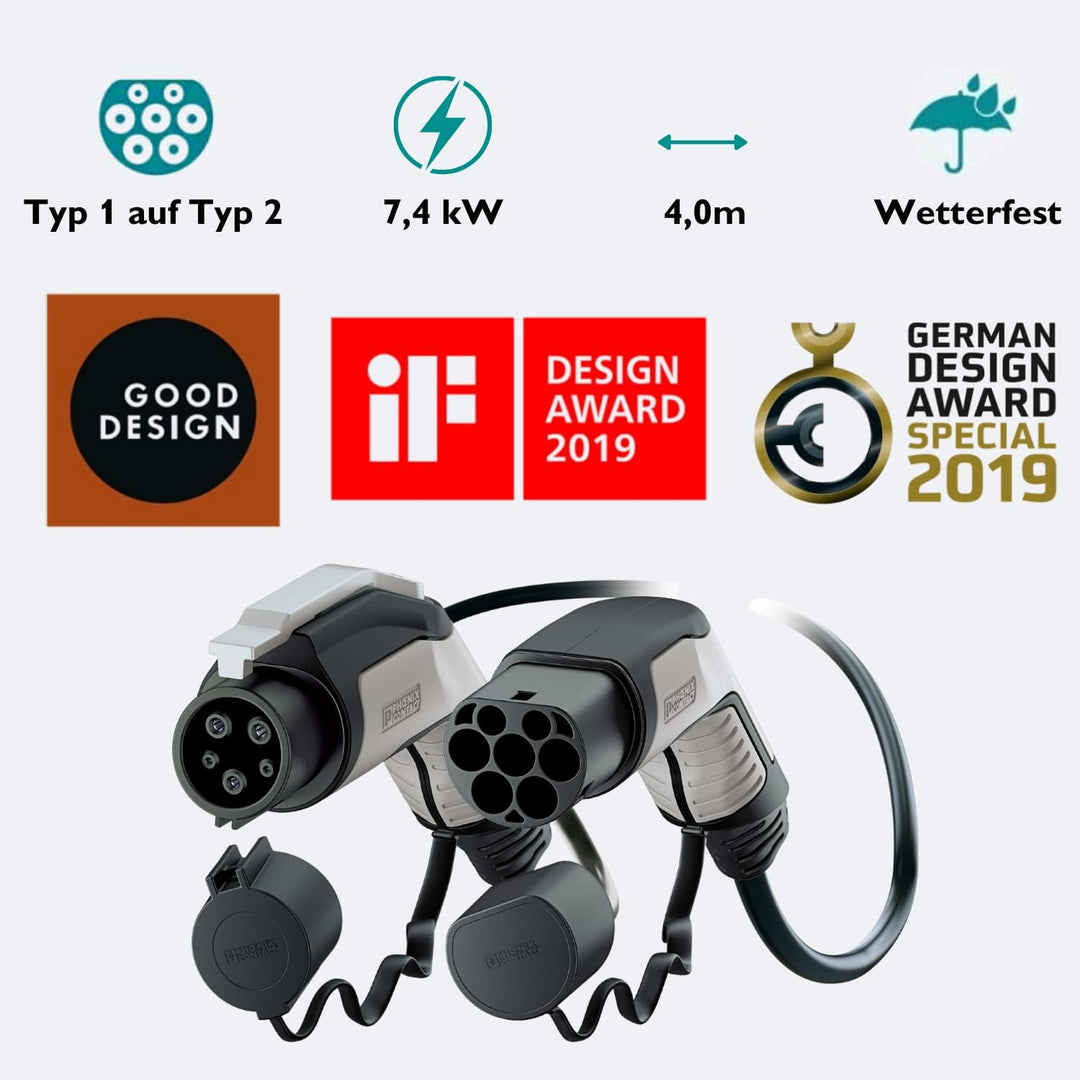 PHOENIX CONTACT Adapter-Ladekabel Elektroauto Typ 1 (Mode 3) - EV Ladekabel 1628021 E-Auto und Hybri
