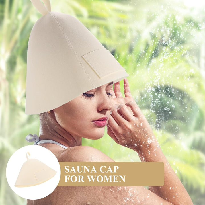 2 Stück Sauna Mütze Damen Aus Filz - Atmungsaktive Duschhaube Für Badezimmer & Wellness Schnelle Tro