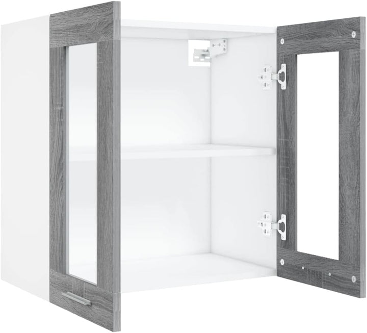 Hängeschrank Glas Grau Sonoma 60x31x60 cm Holz KüChenschrank HäNgeschrank KüChe Vorratsschrank Schra