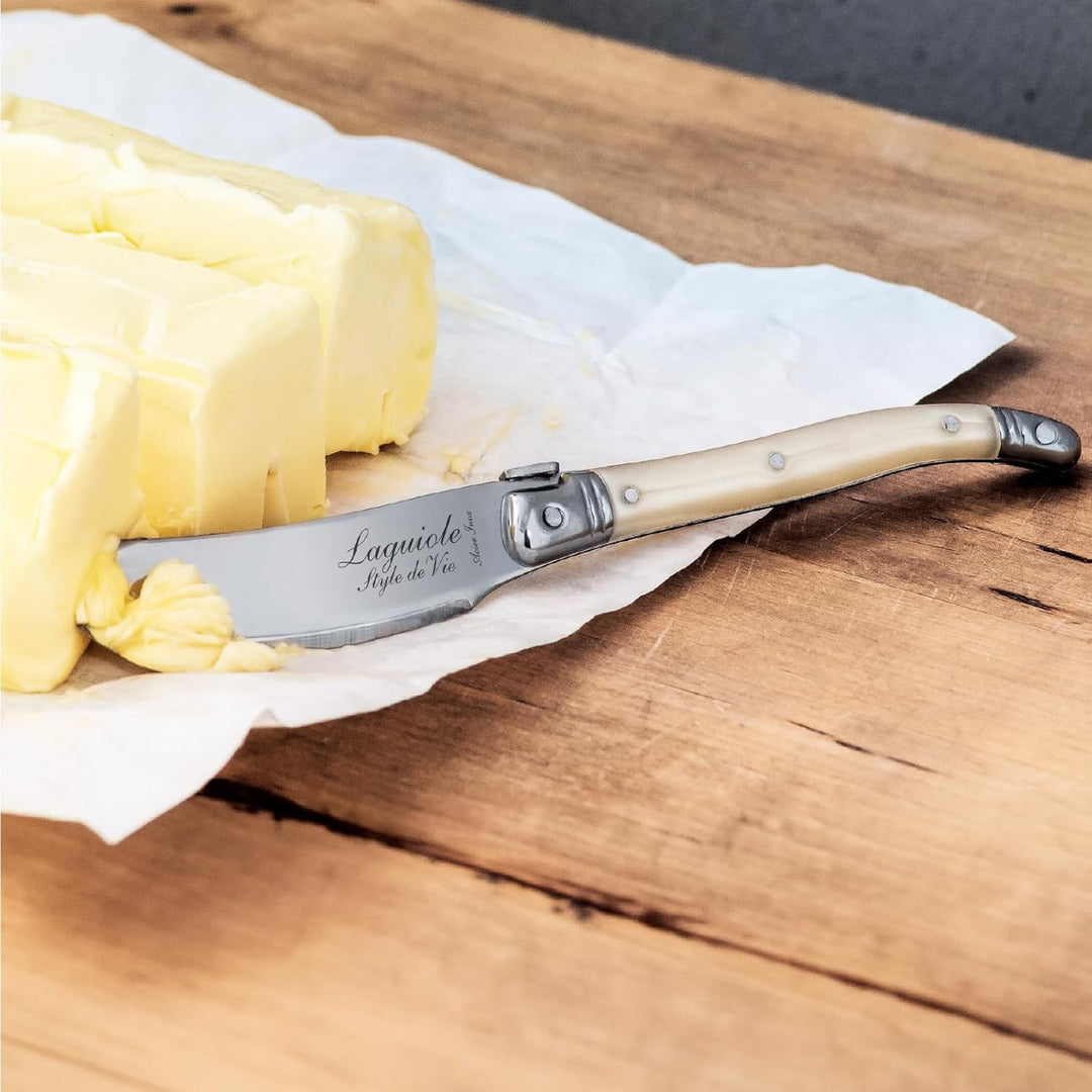 Laguiole Style de Vie Buttermesser Premium Line, 4-teilig, Perle