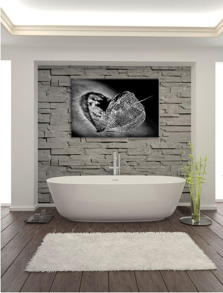 Pixxprint Schatten Einer Physalis / 100x70cm Leinwandbild bespannt auf Holzrahmen/Wandbild Kunstdruc