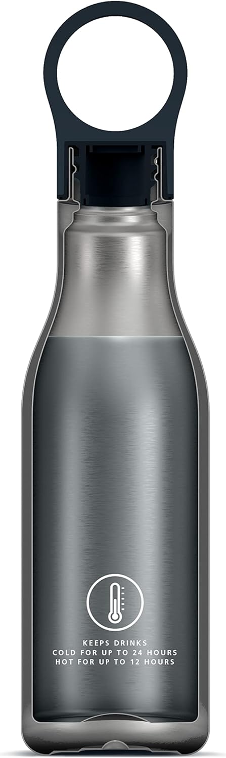 Joseph Joseph Refill Reuse Repeat Reisebecher mit 500 ml Schlaufen, 2-teilig, Blau Blau 500 ml + 340