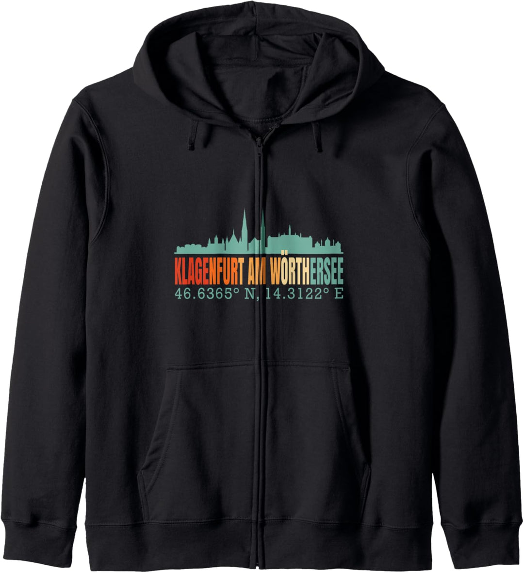 Klagenfurt Am Wörthersee Skyline Österreich Kapuzenjacke