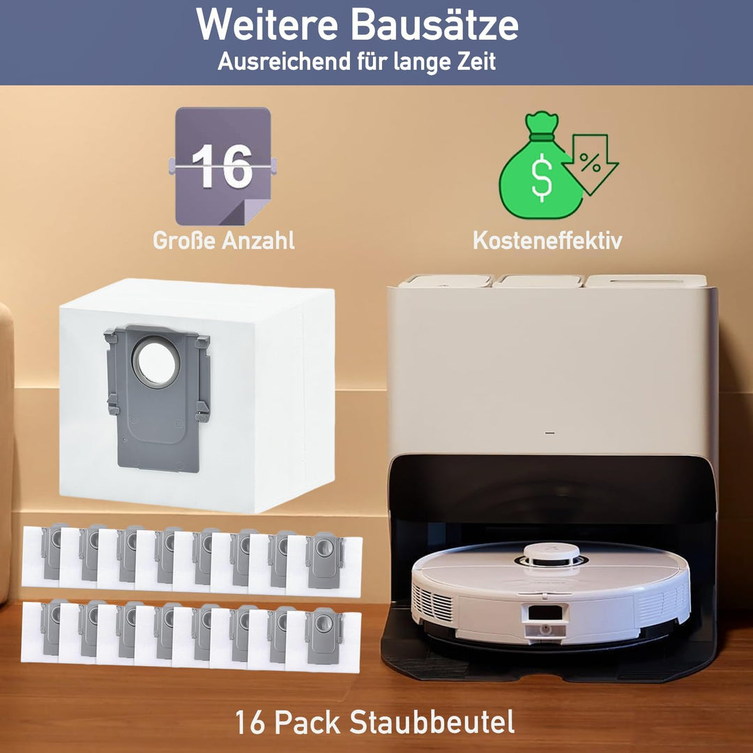 Staubsaugerbeutel für Roborock S8-Pro-Ultra S8-Plus S7-MaxV-Ultra - S7 Pro Ultra/ Q7 Max+/ Q7+/ Q8 M