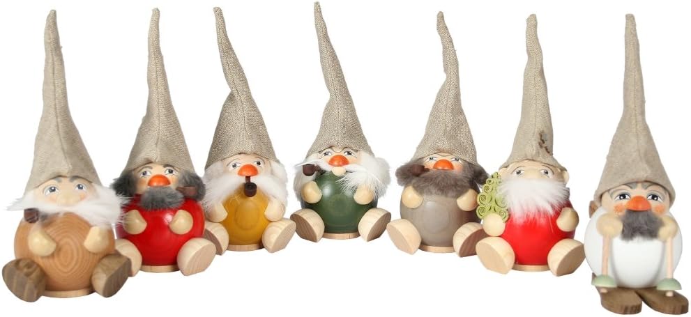 Seiffener Volkskunst | Räuchermann Figur | Waldzwerg 19 cm | Räucherfigur | Räuchermännchen Erzgebir