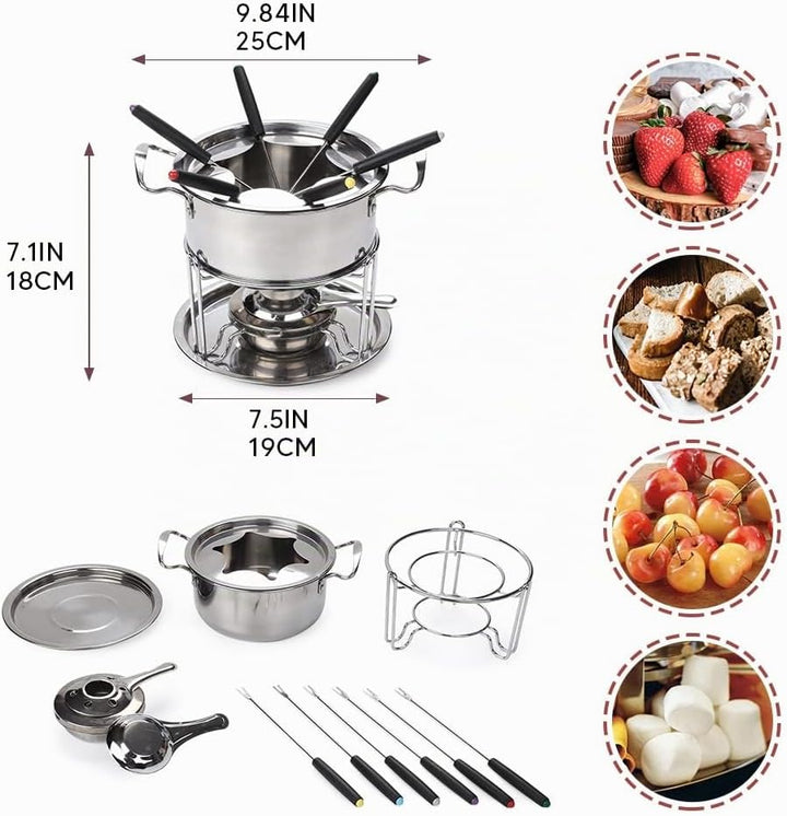 Virklyee Fondue Set Keramik Cheese Gusseisen Von 6 Gabeln Käse Fondue Set Schokoladen Fondue DIY Fon
