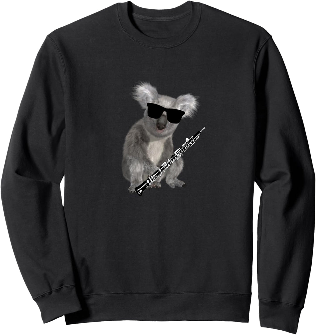 Funny Koala Wearing Sunglasses Playing Oboe Sweatshirt