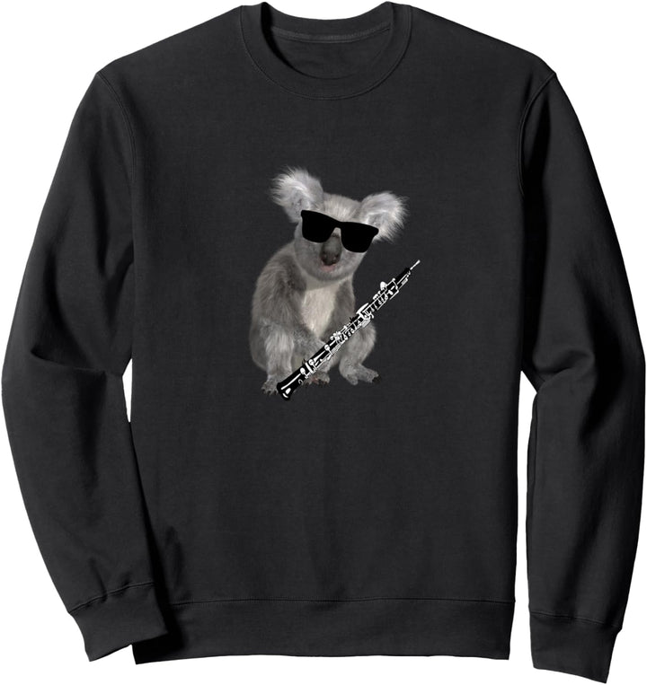 Funny Koala Wearing Sunglasses Playing Oboe Sweatshirt