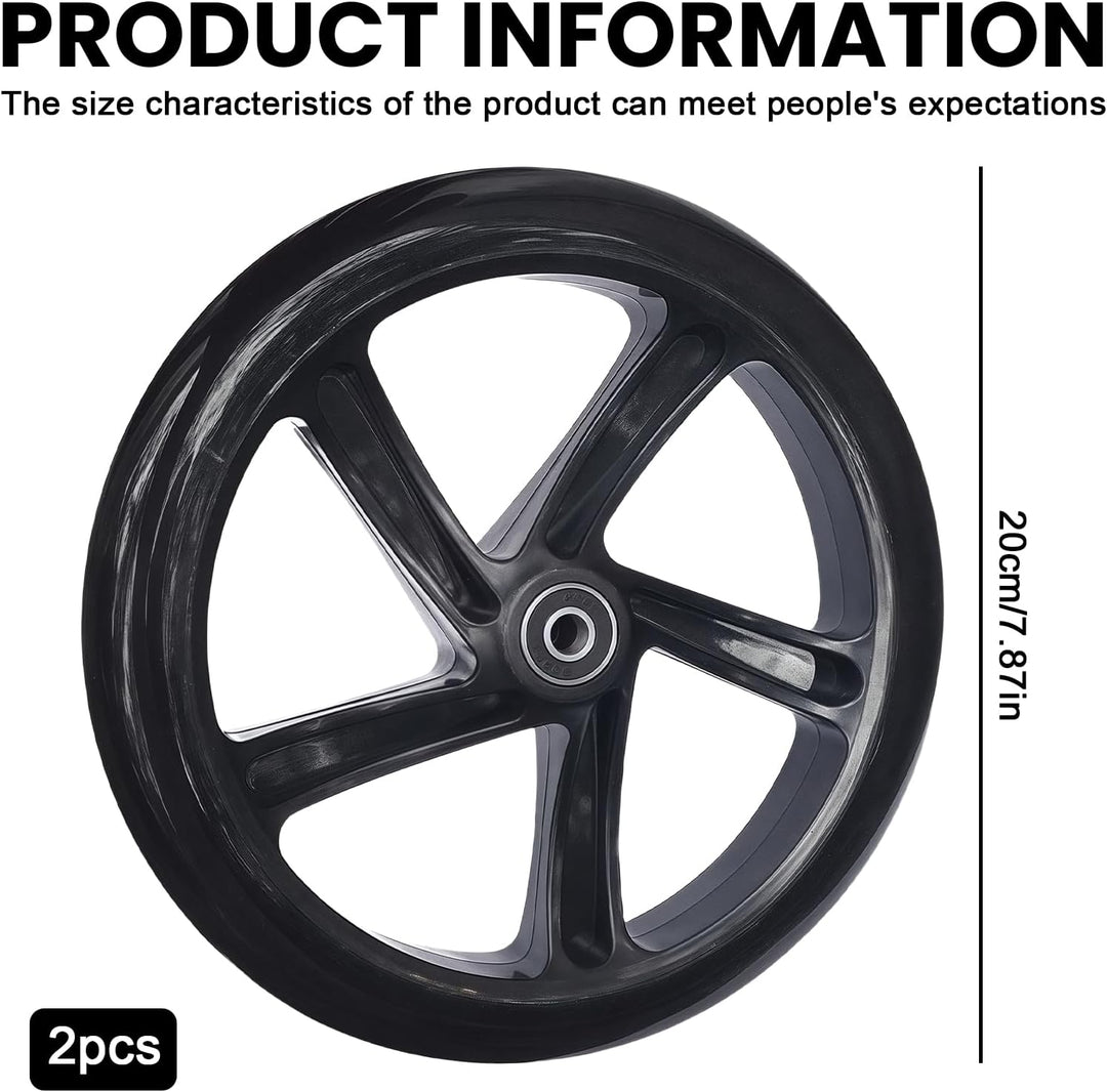 200mm Scooter Rollen: 2 Stück Scooter-Reifen Ersatzreifen ScooterRäder mit ABEC-9 Lager, City Scoote