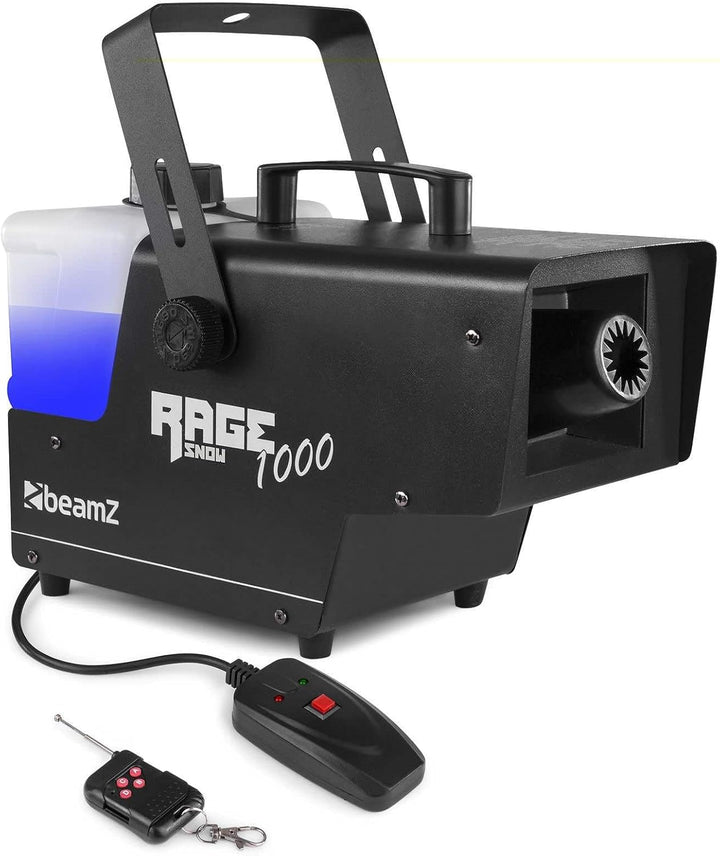 BeamZ RAGE1000SNOW Schneemaschine, 1000 Watt Schnee Maschine mit Fernbedienung, Snow Machine, Mini S