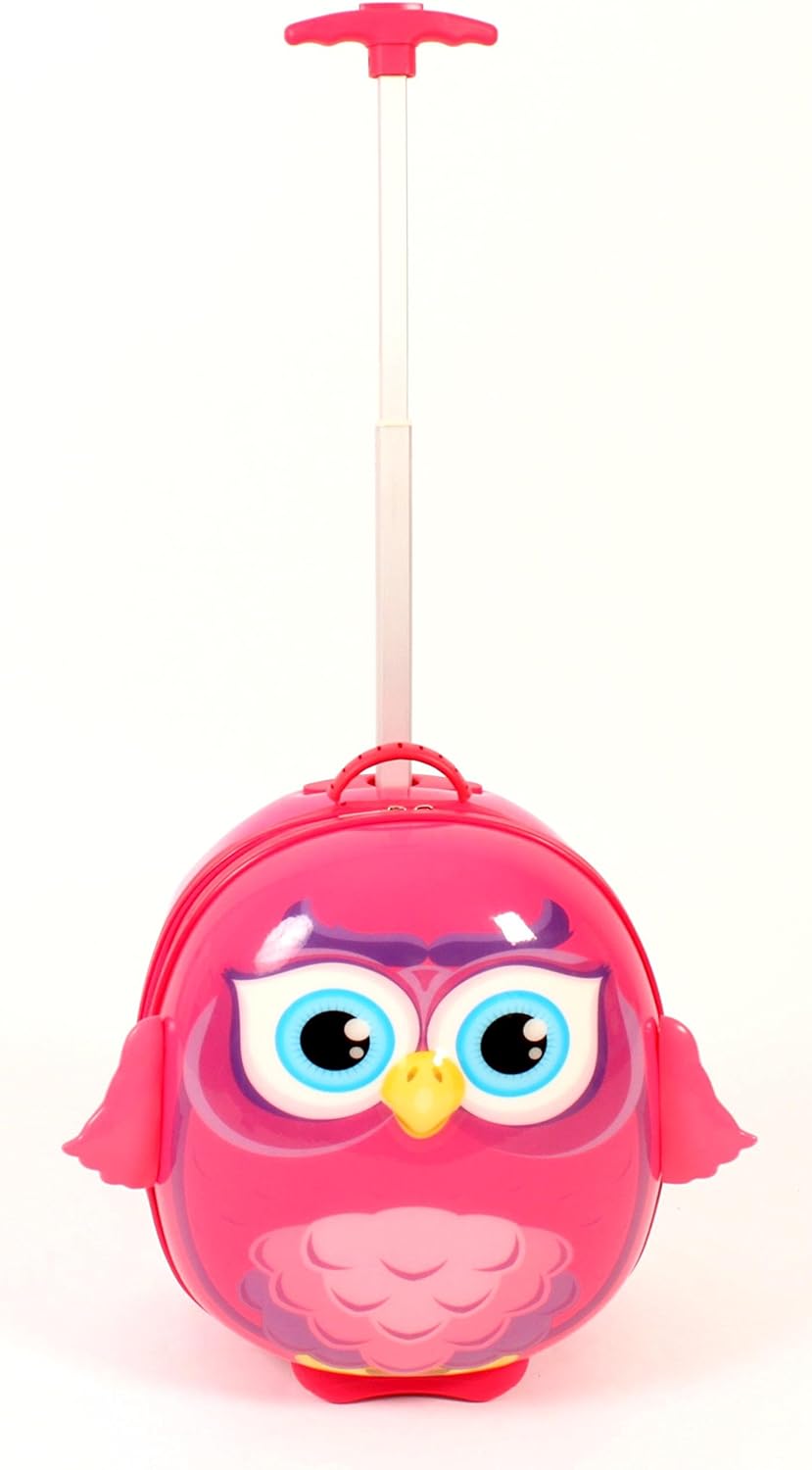 Bayer Chic 2000 - Bouncie Kinder-Trolley mit 3D-Eulen-Motiv Kindergepäck, 20 Liter, Pink, 40 cm, Pin