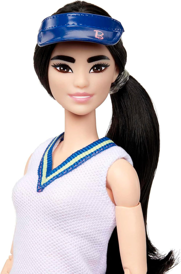 Barbie Made to Move - Tennisspielerin mit Schläger und Ball - Puppe mit 22 Gelenken für realistische