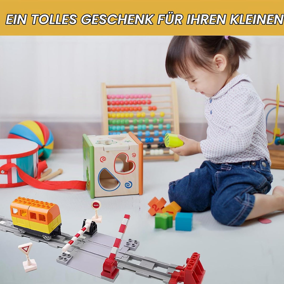 67 Stück Bausteine Zug Schienen Set ab 2 Jahre, City Eisenbahnschienen for Train, Kompatibel mit dem