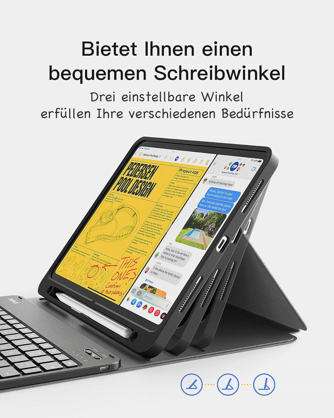 Inateck Tastatur Hülle kompatibel mit iPad 10 Gen. 2022, iPad Air 5/4 (2022/2020) 10,9 Zoll, iPad Pr