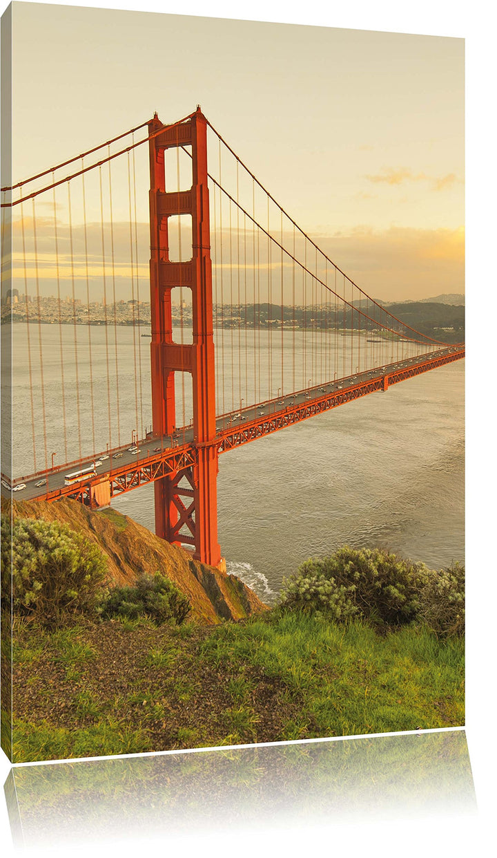 Pixxprint Golden Gate Bridge San Francisco als Leinwandbild/Grösse: 100x70 / Wandbild/Kunstdruck/fer
