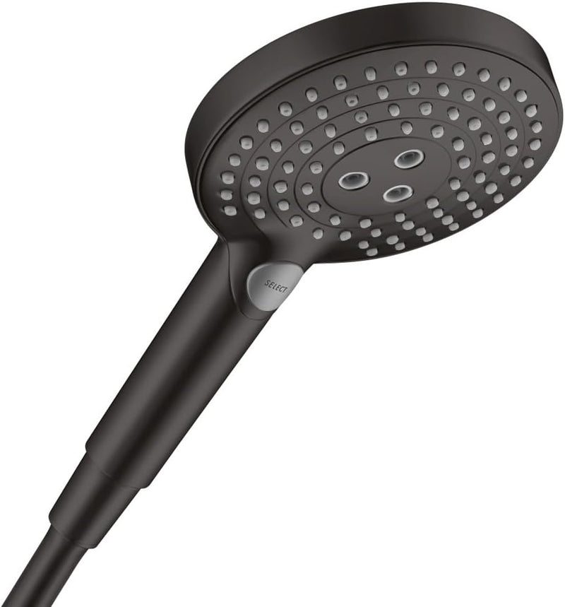 hansgrohe Duschkopf Raindance Select S Handbrause 120 Regendusche, 3 Strahlarten, Mattschwarz Mattsc